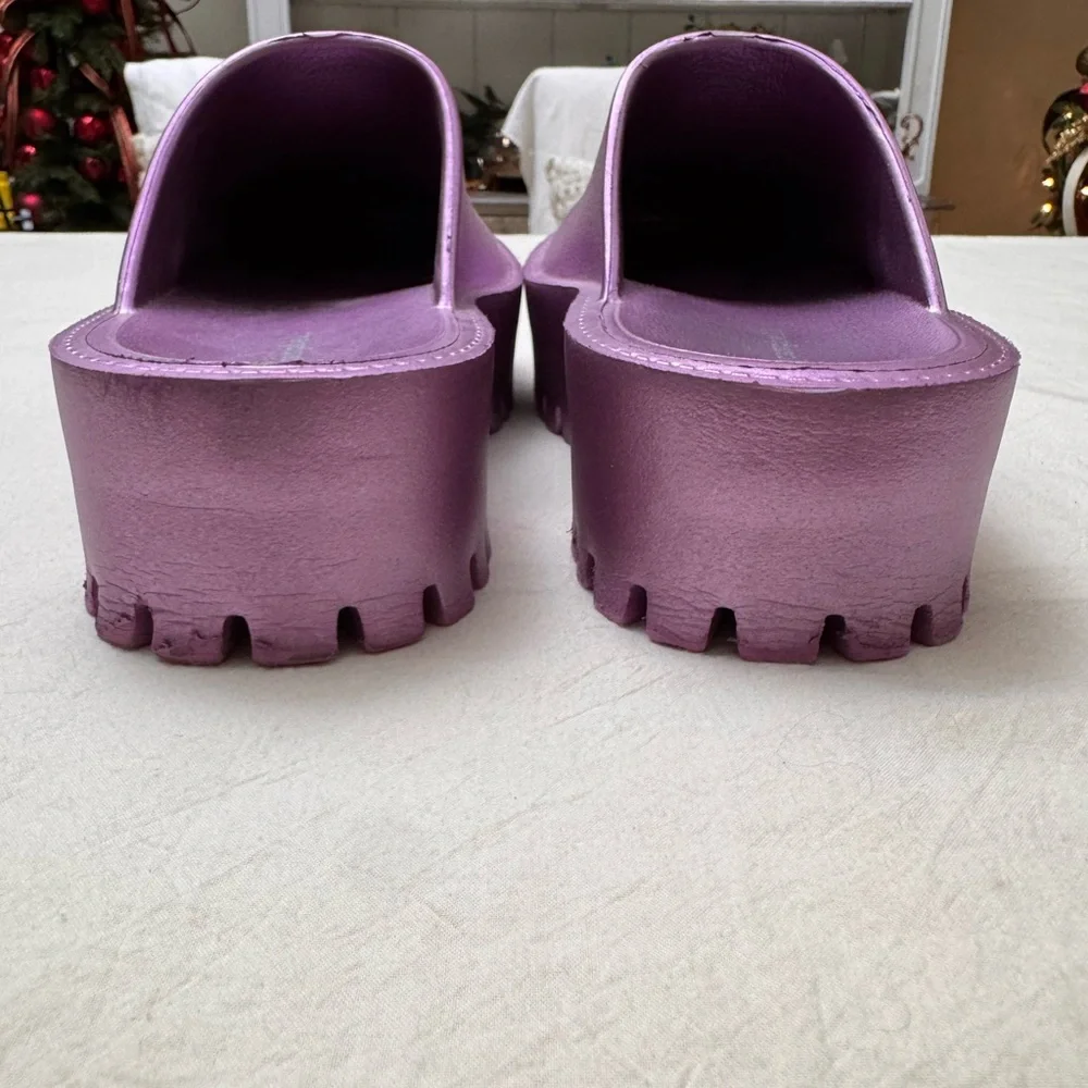 Jeffrey Campbell Metallic Purple Platform Mules - Picture 5 of 6